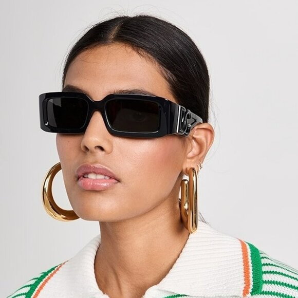 D&G DG6197 501/87 BRAND NEW Sunglasses Black Dark Grey Rectangle Unisex - Picture 11 of 12